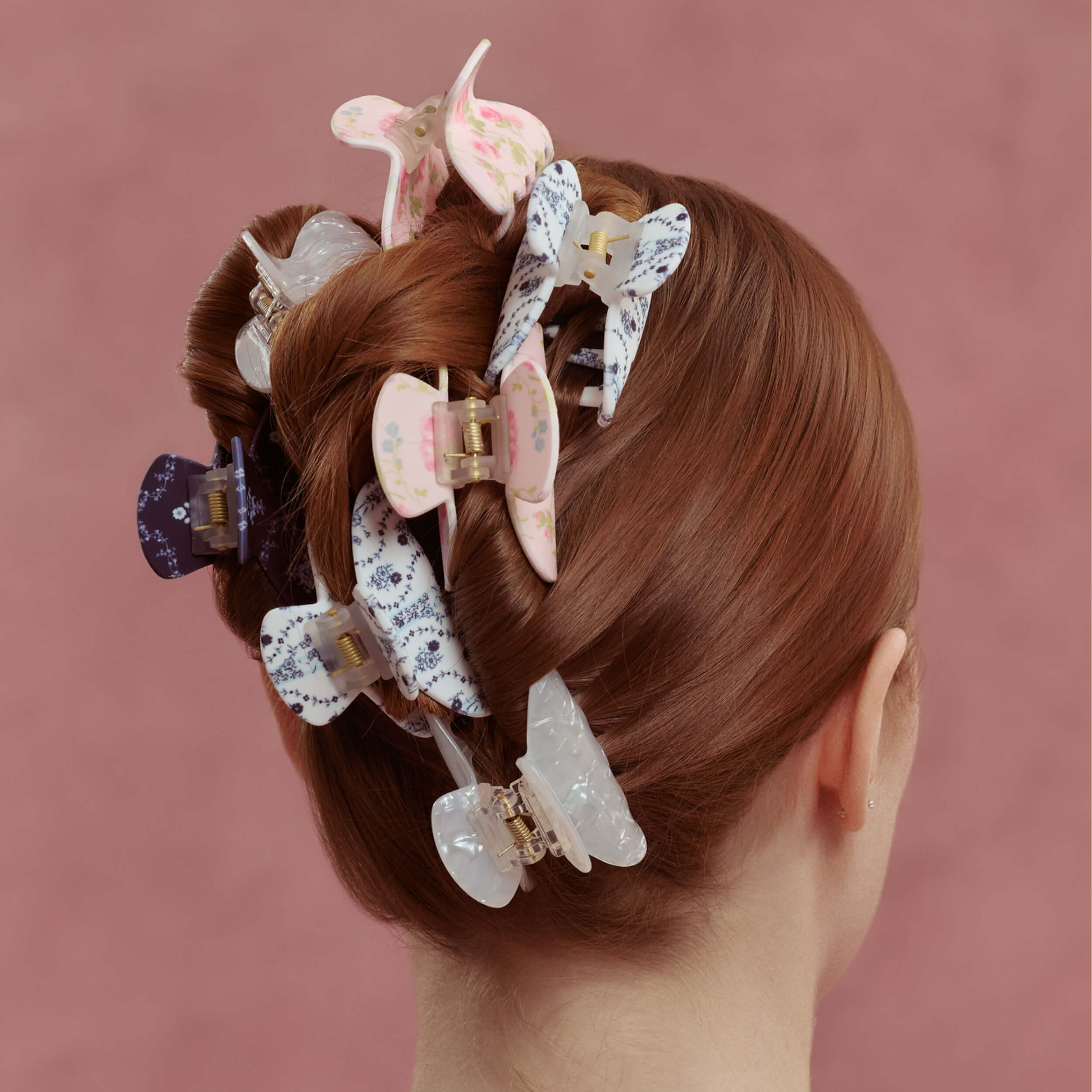 Wet Brush × Hill House Small Claw Clips. 2ct - Pink Bluebonnet Floral/Shell - Image 5