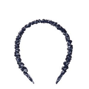 Wet Brush × Hill House Satin Scrunchie Headband - Navy Trellis