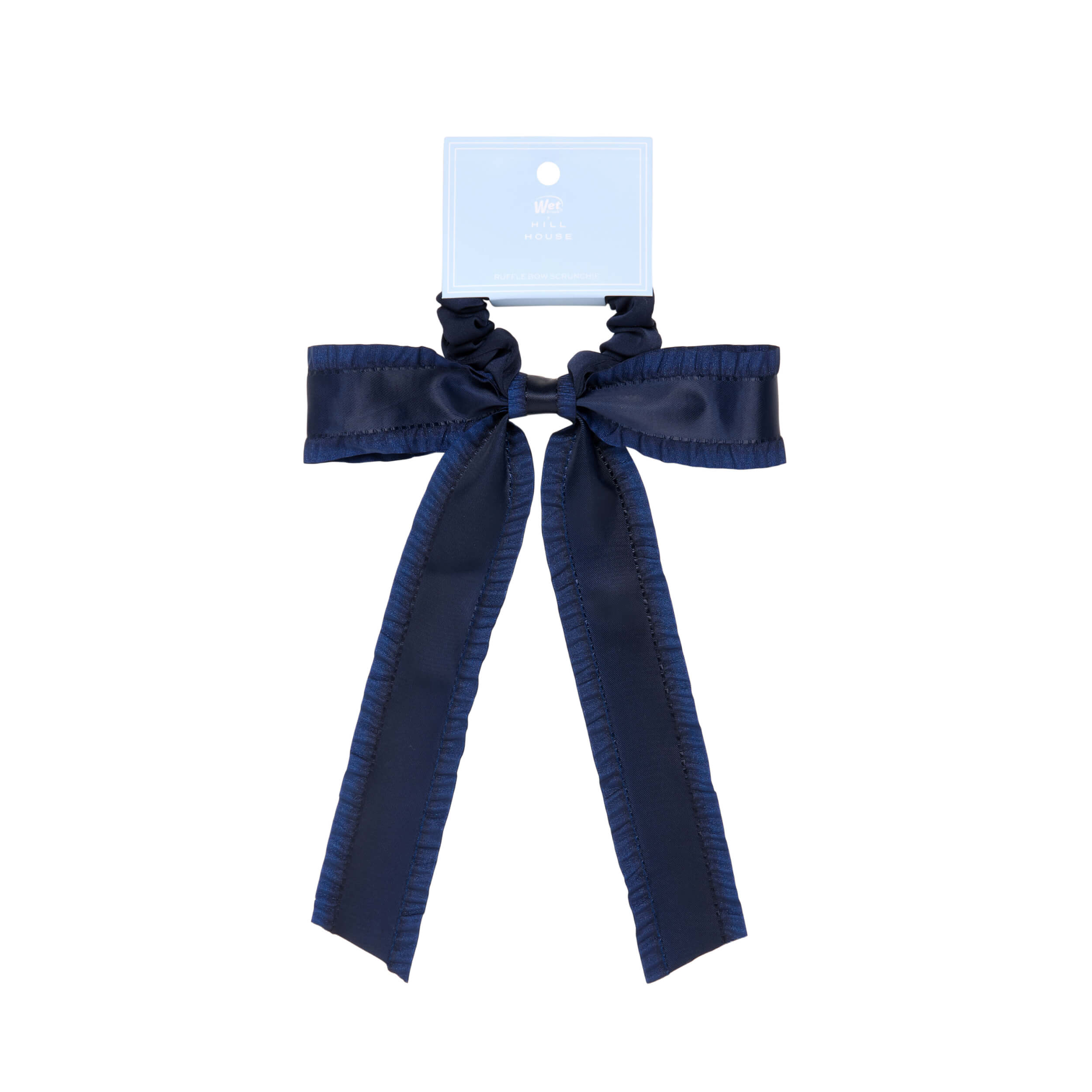 Wet Brush × Hill House Ruffle Bow Scrunchie - Navy - Image 6