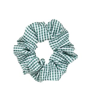 Wet Brush × Hill House Large Satin Scrunchie - Olive Gingham