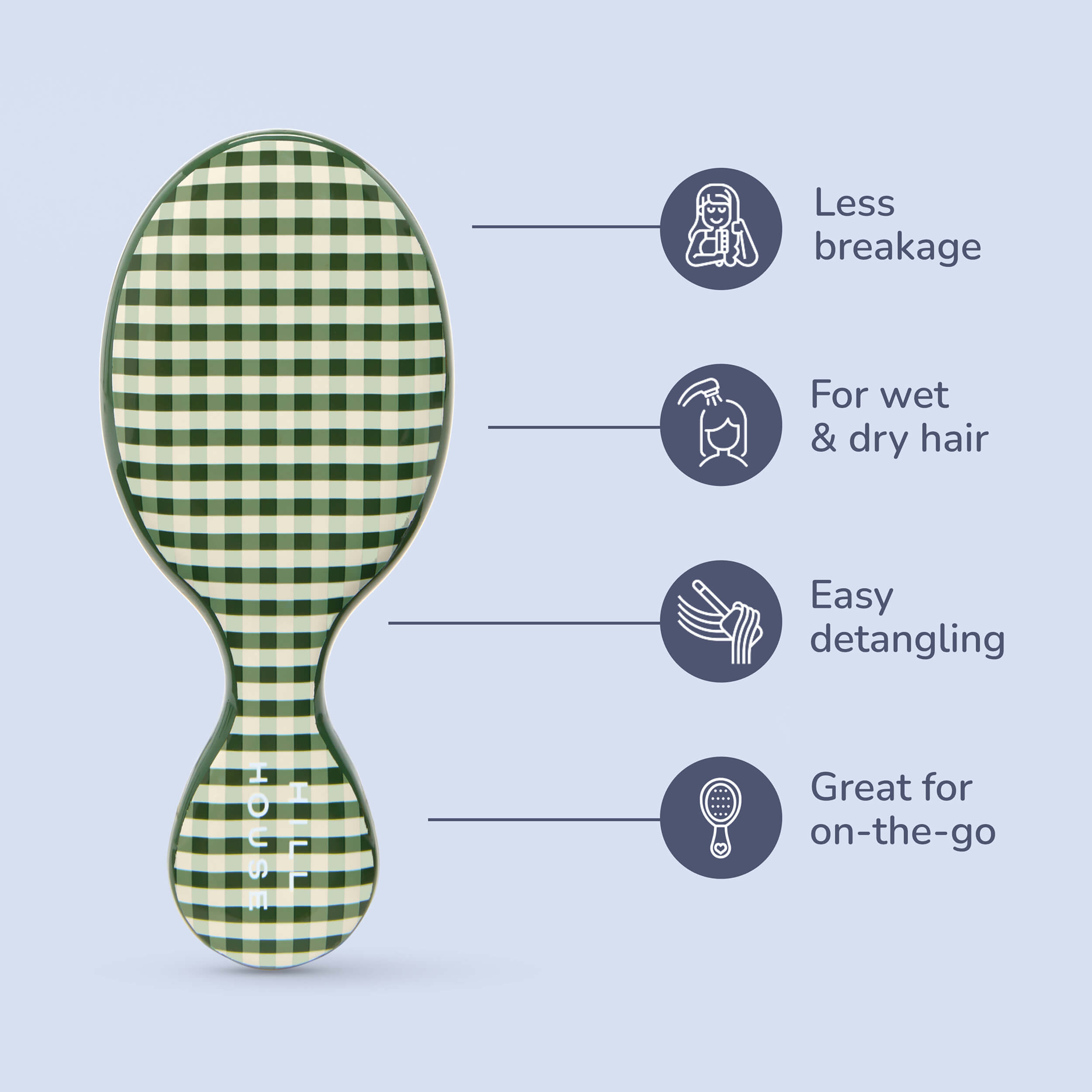 Wet Brush × Hill House Mini Detangler - Olive Gingham - Image 8