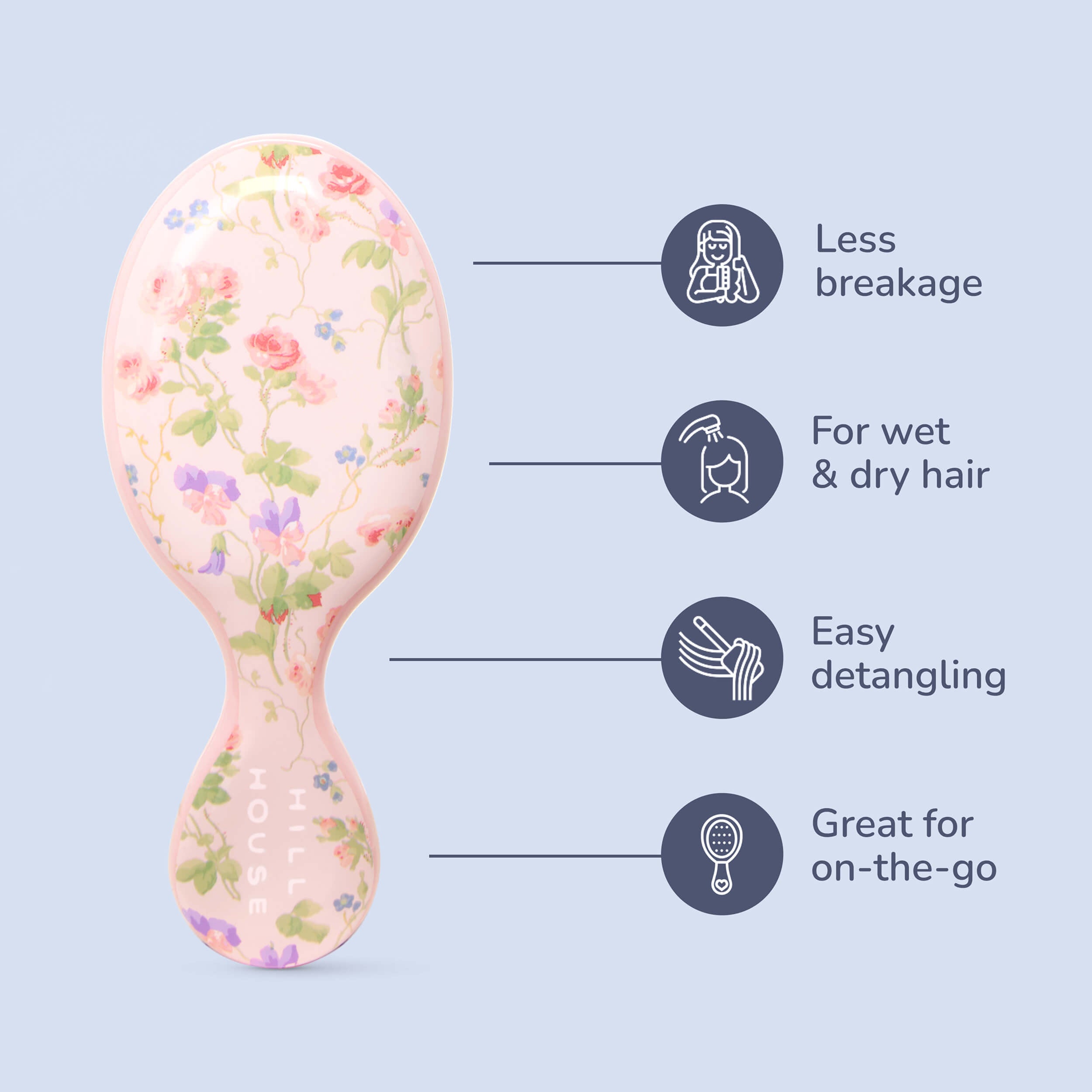 Wet Brush × Hill House Mini Detangler - Pink Bluebonnet Floral - Image 5